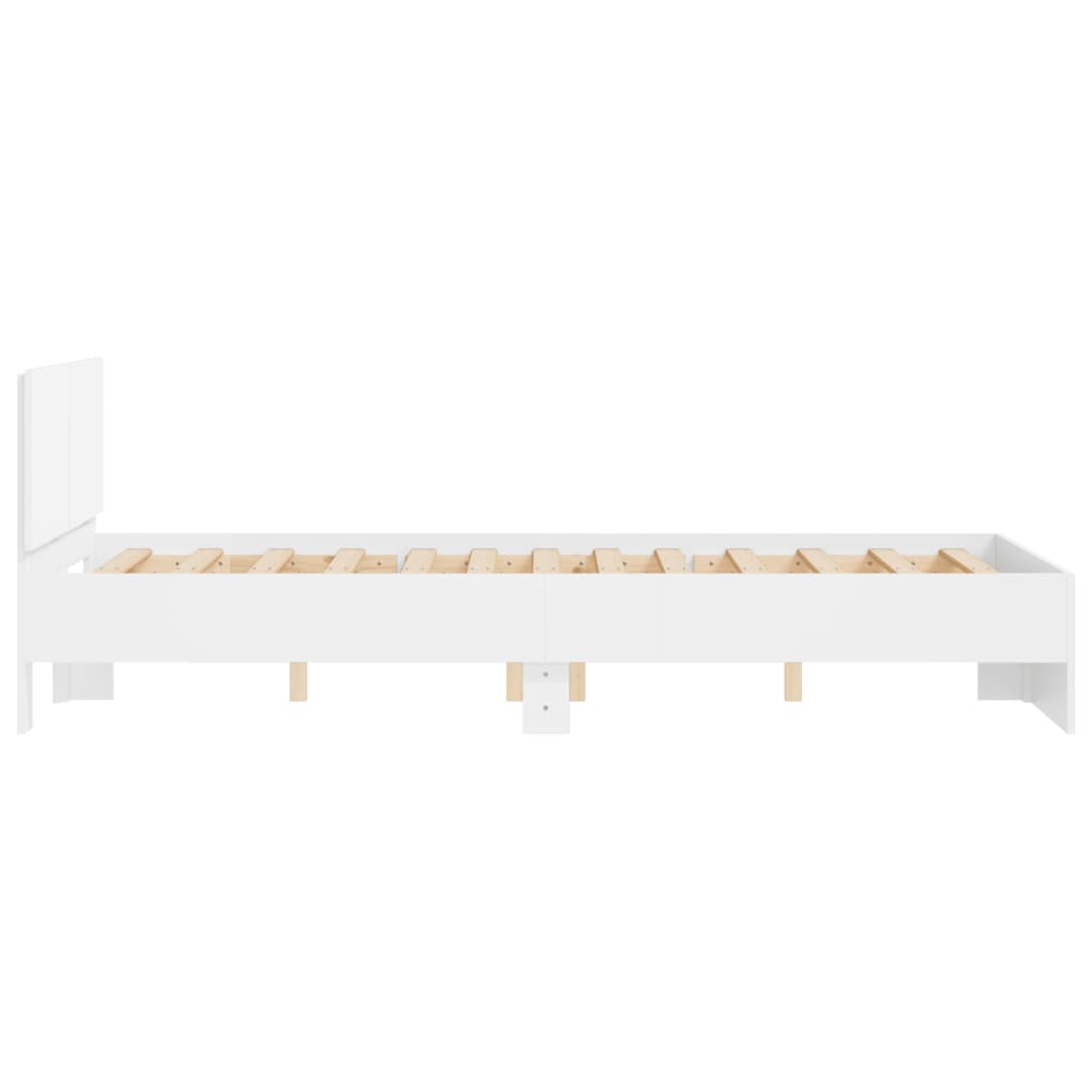 Bedframe met hoofdeinde wit 135x190 cm is nu te koop bij PeponiXL, paradijselijk wonen!