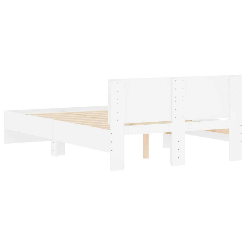 Bedframe met hoofdeinde wit 135x190 cm is nu te koop bij PeponiXL, paradijselijk wonen!
