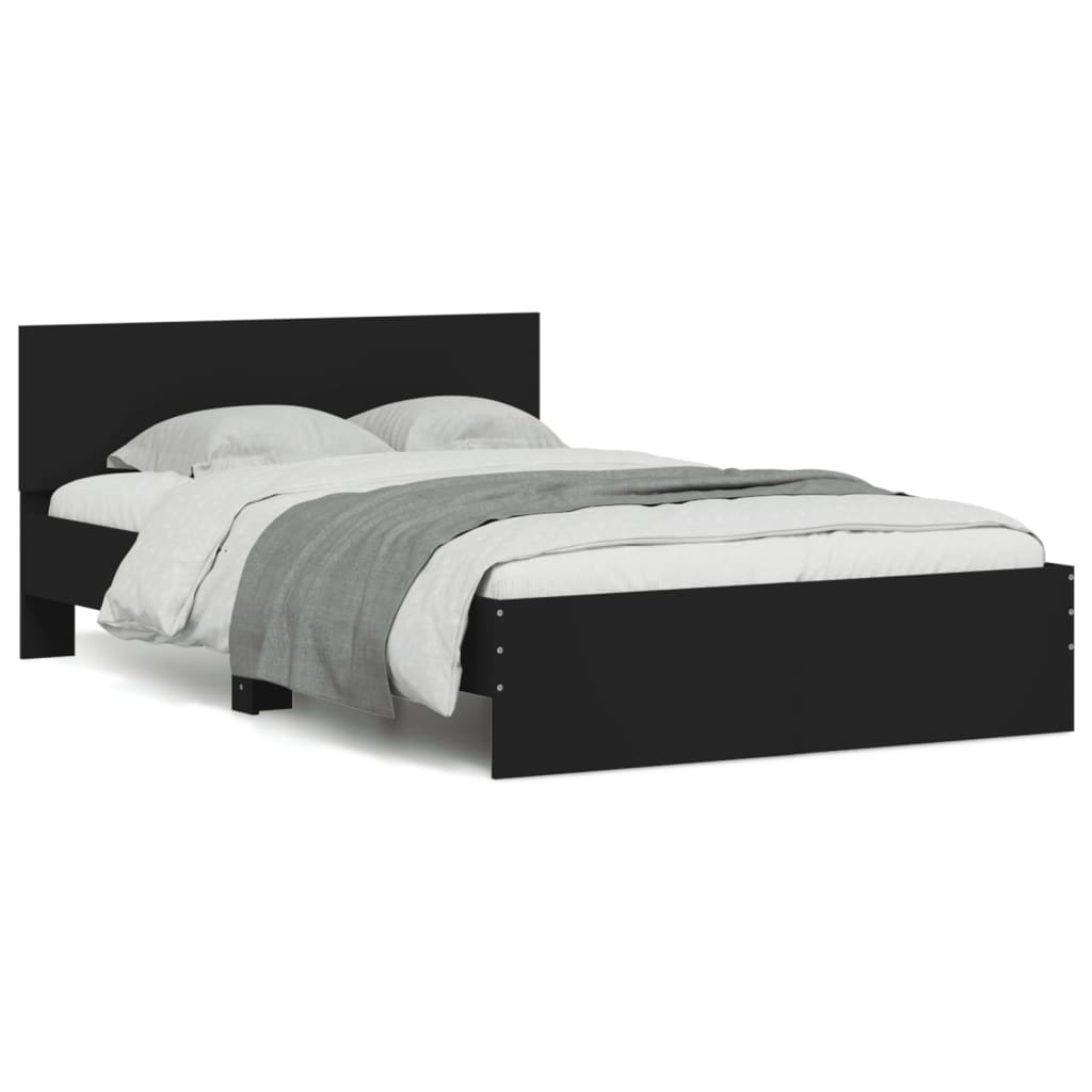 Bedframe met hoofdeinde zwart 135x190 cm is nu te koop bij PeponiXL, paradijselijk wonen!