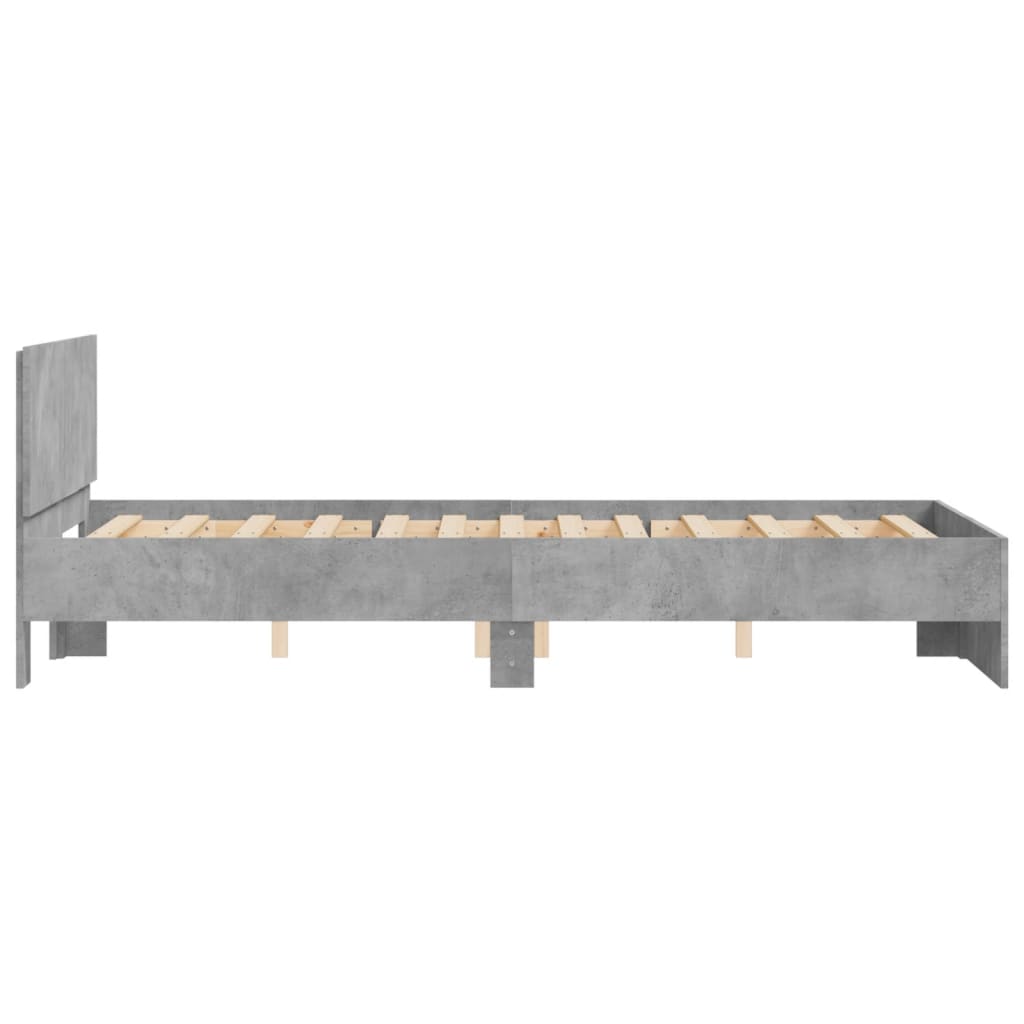 Bedframe met hoofdeinde betongrijs 135x190 cm is nu te koop bij PeponiXL, paradijselijk wonen!