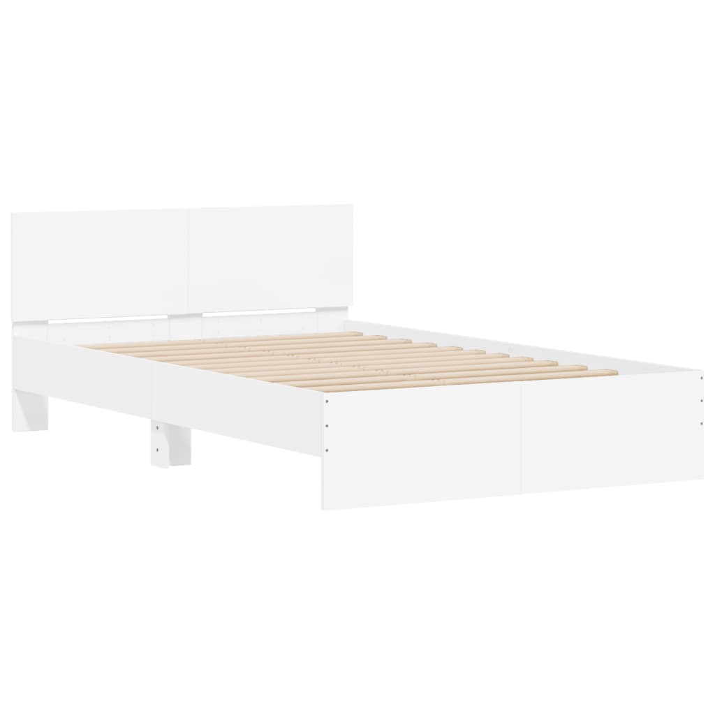 Bedframe met hoofdeinde wit 120x190 cm is nu te koop bij PeponiXL, paradijselijk wonen!