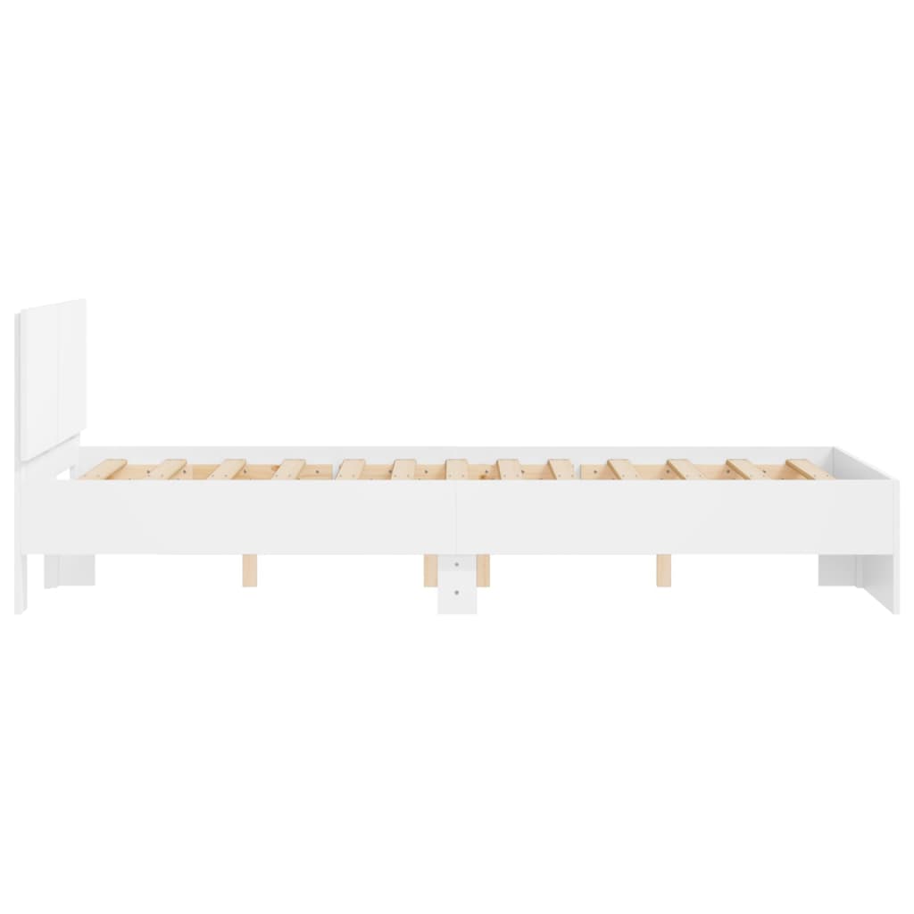 Bedframe met hoofdeinde wit 120x190 cm is nu te koop bij PeponiXL, paradijselijk wonen!