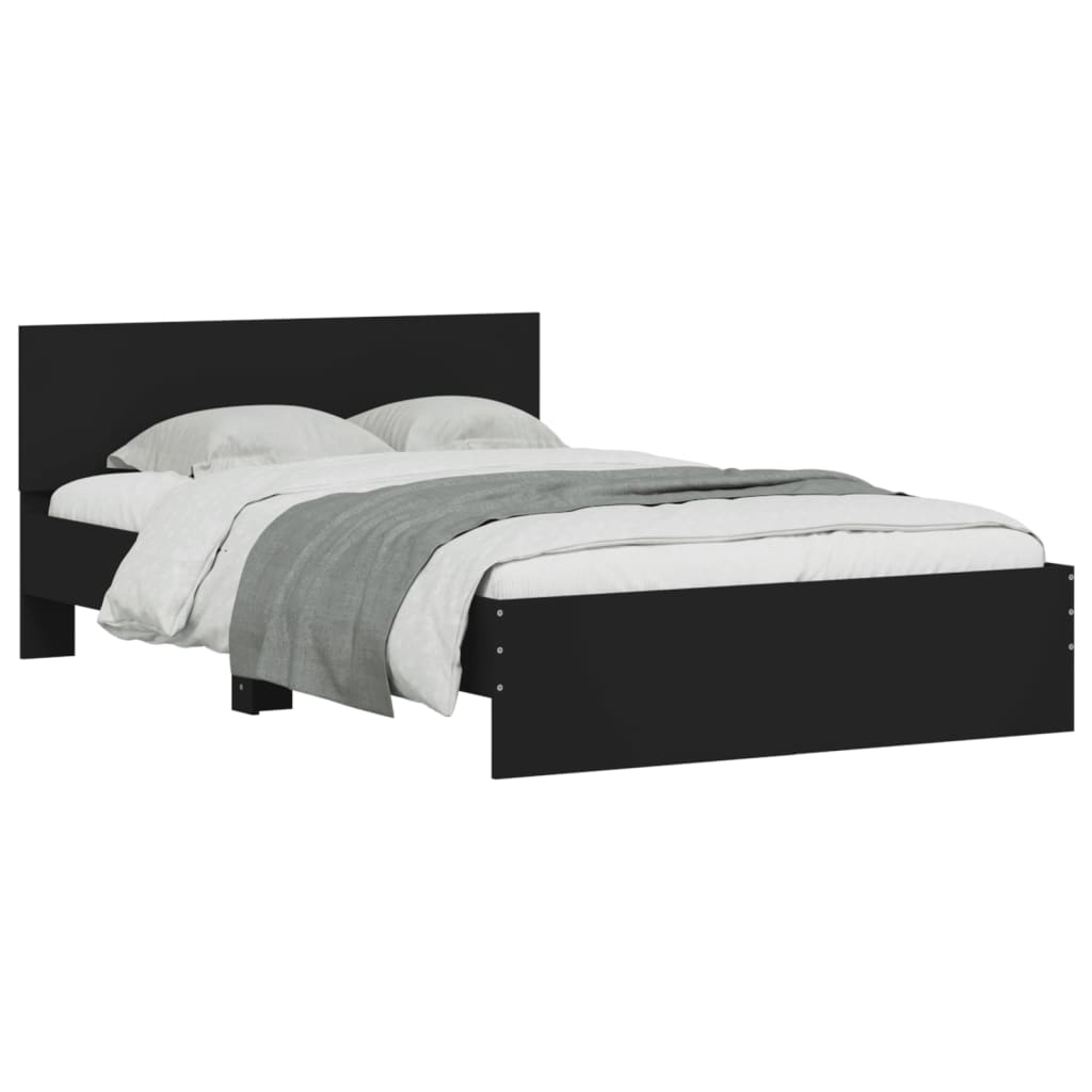 Bedframe met hoofdeinde zwart 120x190 cm is nu te koop bij PeponiXL, paradijselijk wonen!