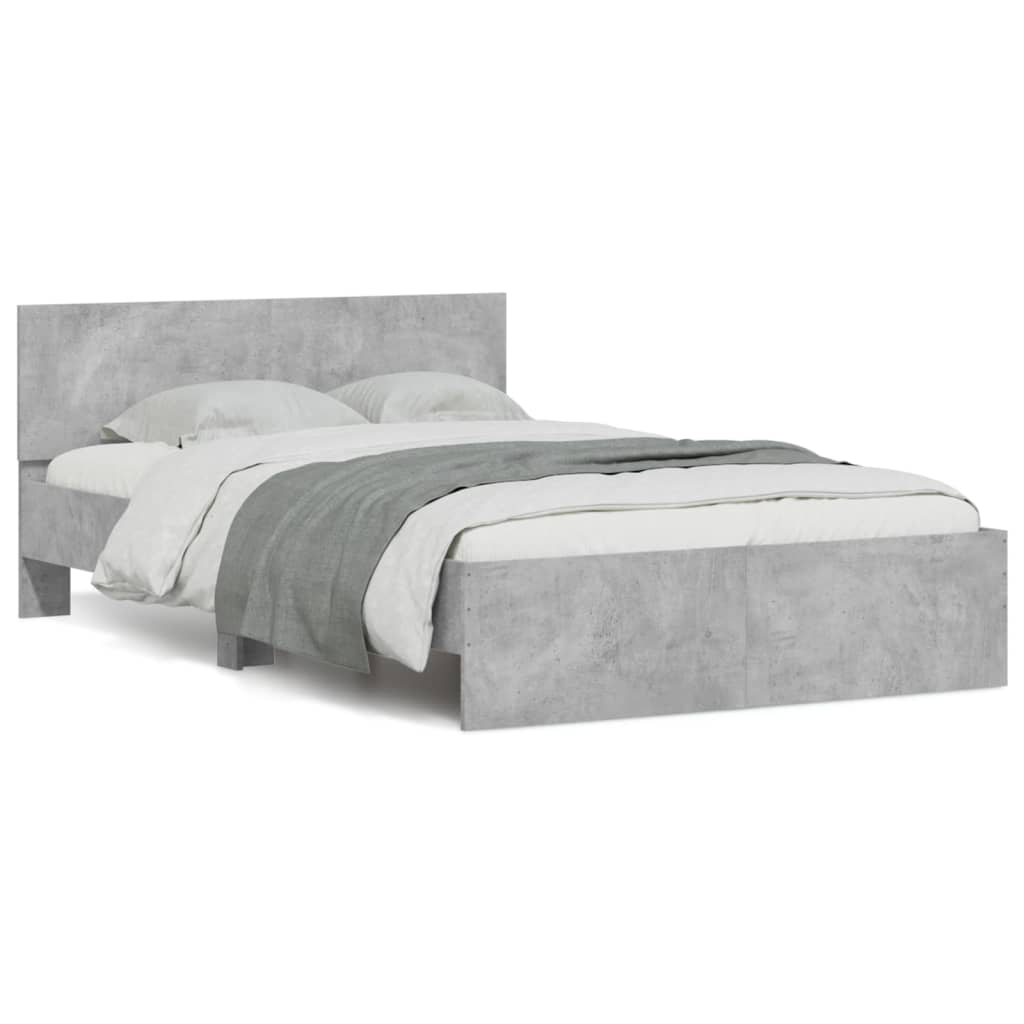 Bedframe met hoofdeinde betongrijs 120x190 cm is nu te koop bij PeponiXL, paradijselijk wonen!