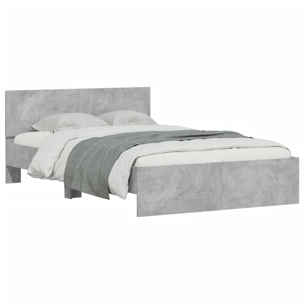 Bedframe met hoofdeinde betongrijs 120x190 cm is nu te koop bij PeponiXL, paradijselijk wonen!