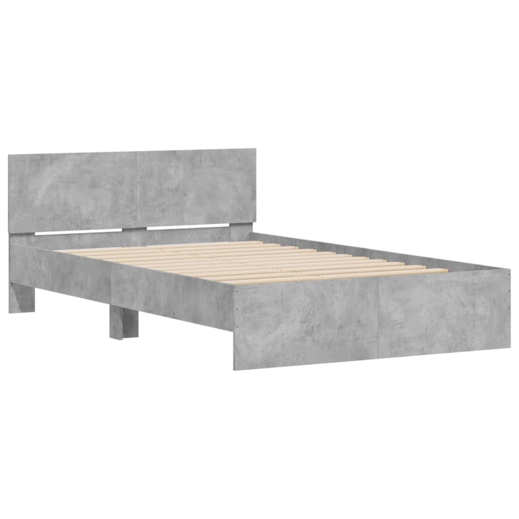Bedframe met hoofdeinde betongrijs 120x190 cm is nu te koop bij PeponiXL, paradijselijk wonen!