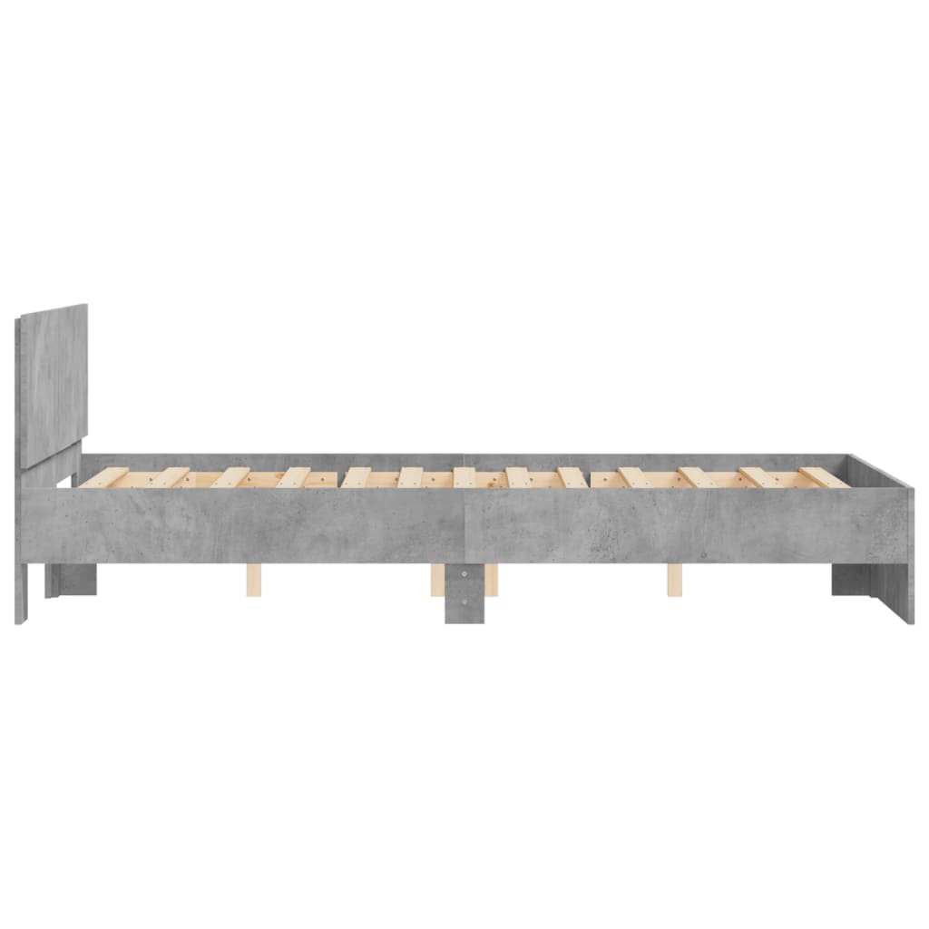 Bedframe met hoofdeinde betongrijs 120x190 cm is nu te koop bij PeponiXL, paradijselijk wonen!