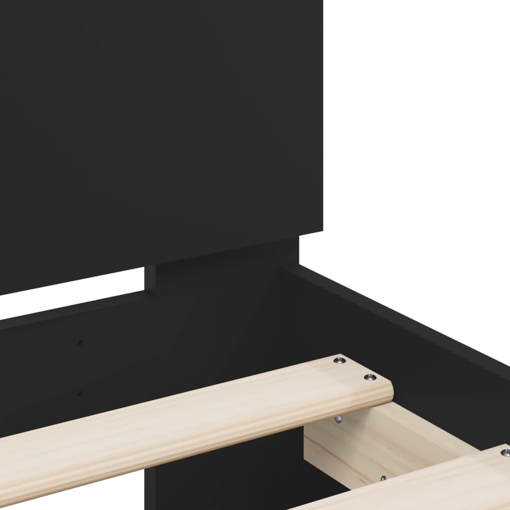Bedframe met LED zonder matras 150x200 cm zwart is nu te koop bij PeponiXL, paradijselijk wonen!