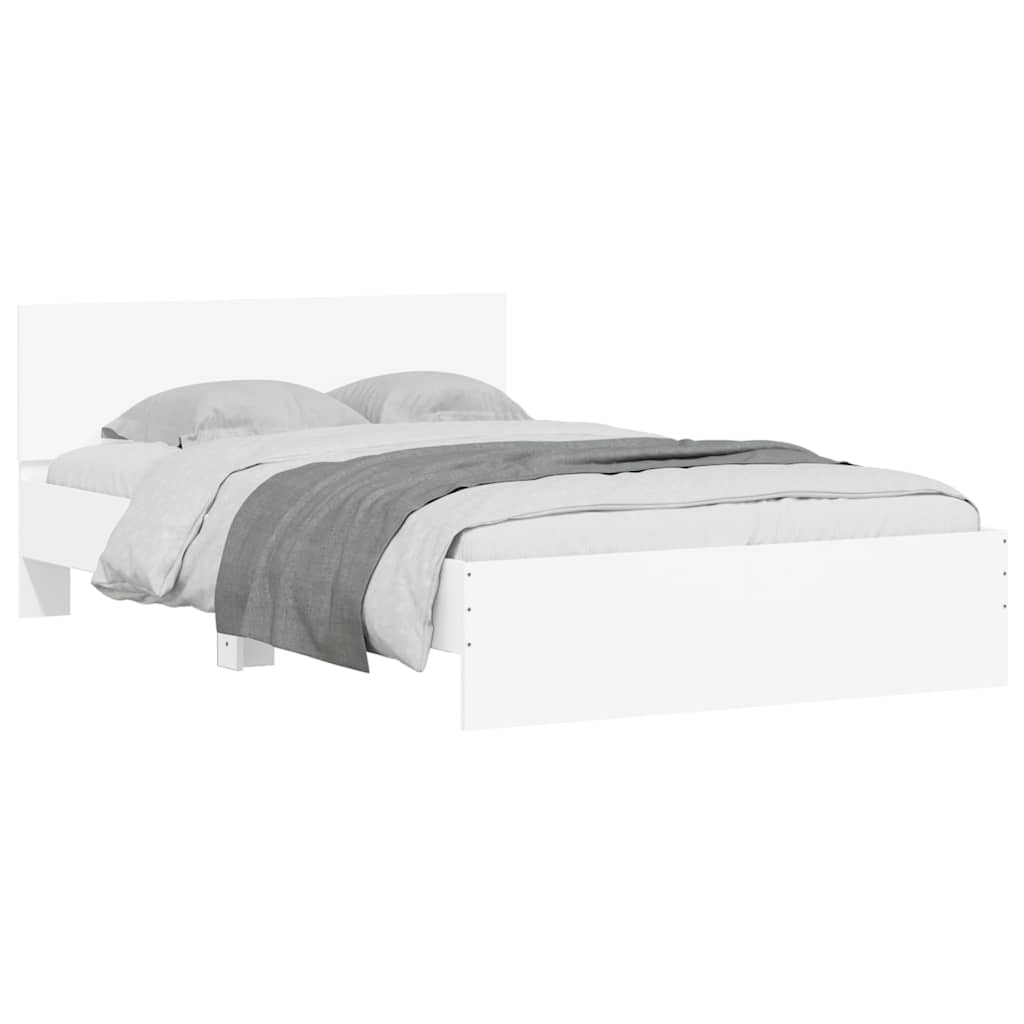 Bedframe met hoofdeinde en LED wit 120x200 cm is nu te koop bij PeponiXL, paradijselijk wonen!