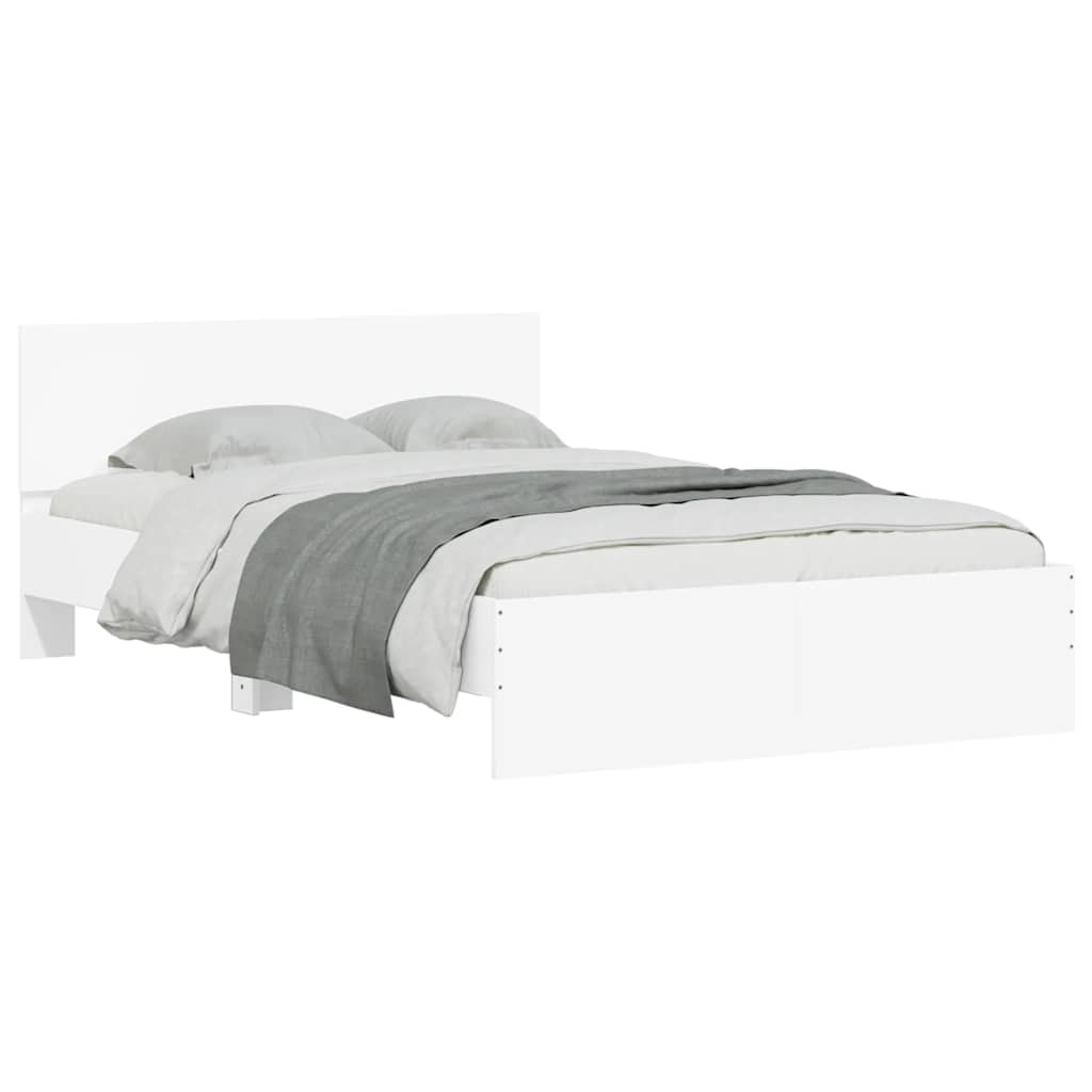 Bedframe met hoofdeinde en LED wit 140x190 cm is nu te koop bij PeponiXL, paradijselijk wonen!