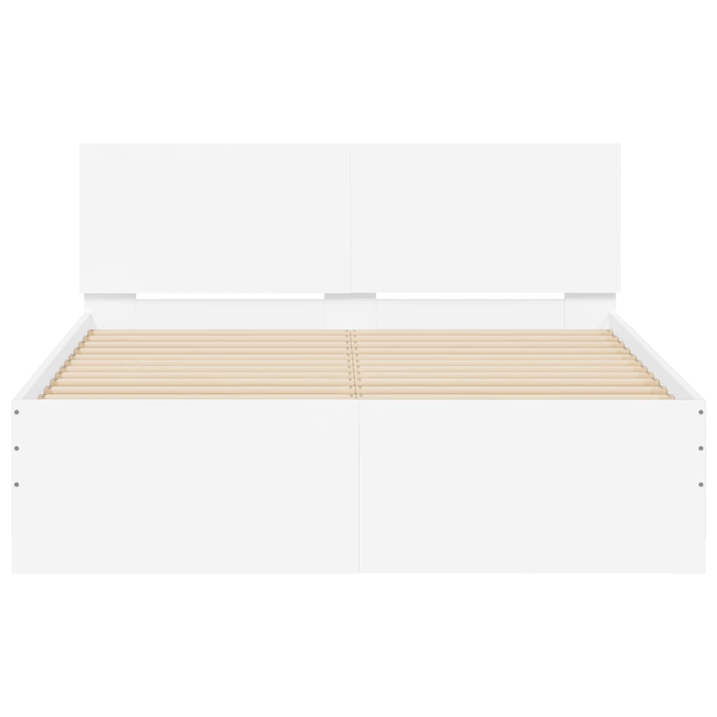 Bedframe met hoofdeinde en LED wit 120x190 cm is nu te koop bij PeponiXL, paradijselijk wonen!