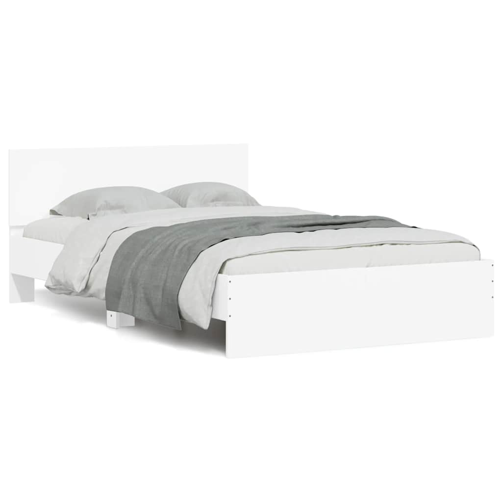 Bedframe met hoofdeinde en LED wit 120x190 cm is nu te koop bij PeponiXL, paradijselijk wonen!