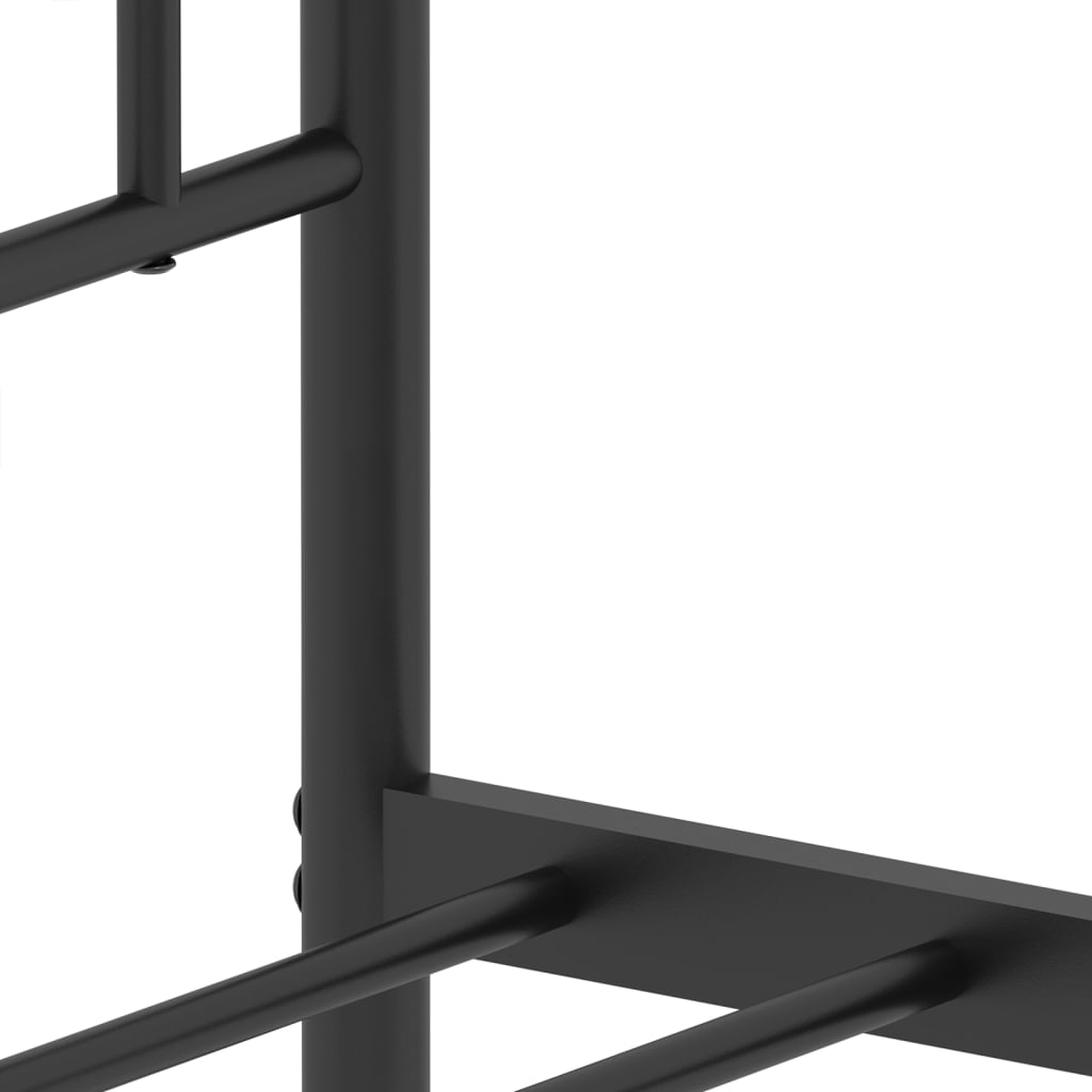 Bedframe met hoofdbord metaal zwart 135x190 cm is nu te koop bij PeponiXL, paradijselijk wonen!
