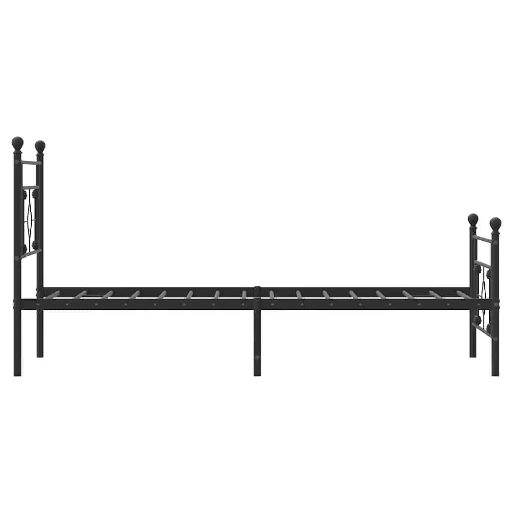 Bedframe met hoofd- en voeteneinde metaal zwart 100x200 cm is nu te koop bij PeponiXL, paradijselijk wonen!