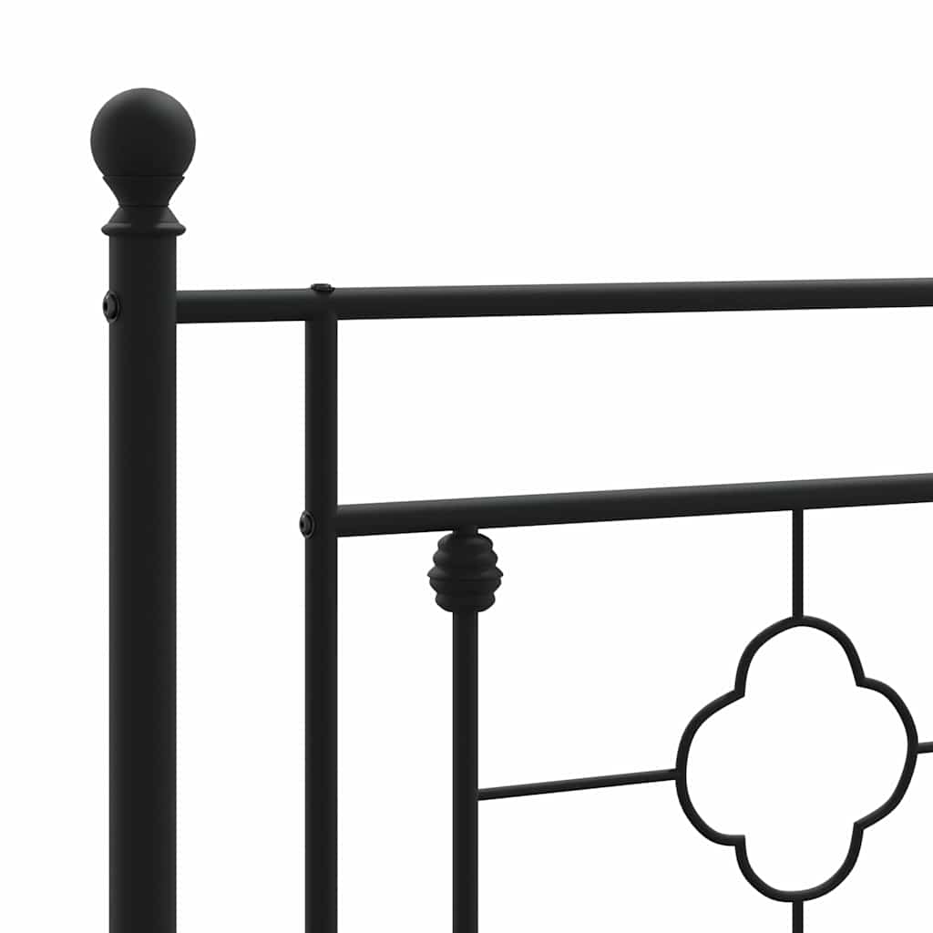 Bedframe met hoofd- en voeteneinde metaal zwart 100x200 cm is nu te koop bij PeponiXL, paradijselijk wonen!
