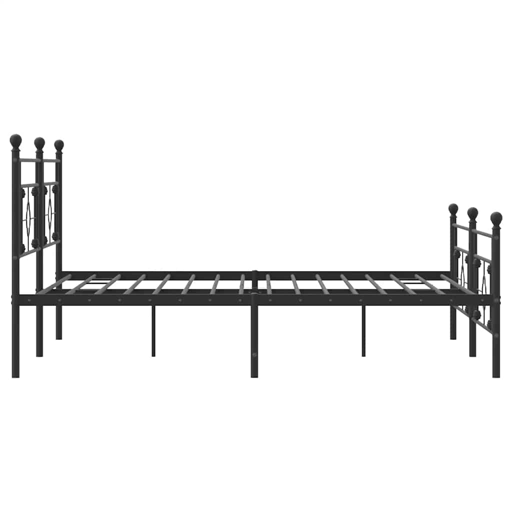 Bedframe met hoofd- en voeteneinde metaal zwart 193x203 cm is nu te koop bij PeponiXL, paradijselijk wonen!