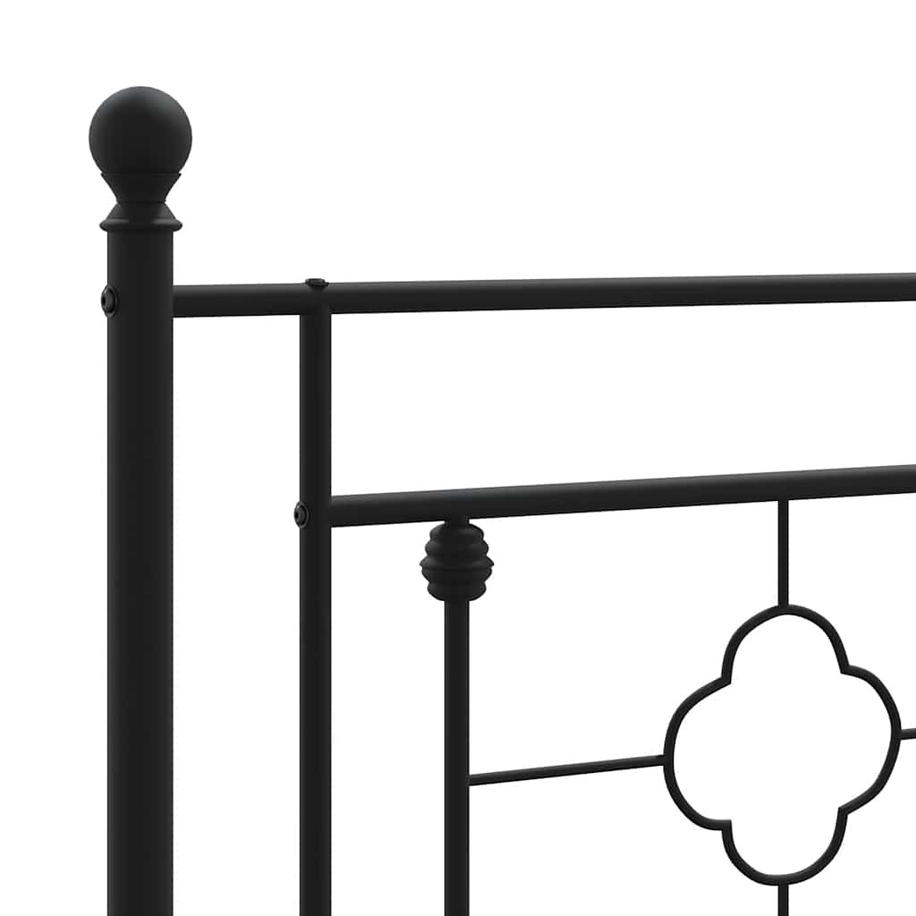 Bedframe met hoofd- en voeteneinde metaal zwart 193x203 cm is nu te koop bij PeponiXL, paradijselijk wonen!