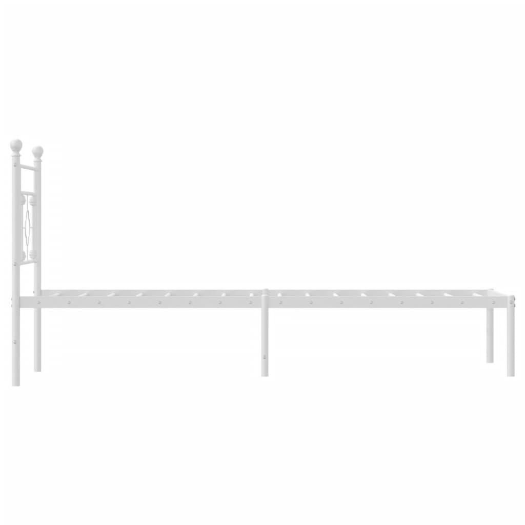 Bedframe met hoofdbord zonder matras metaal wit 75x190 cm is nu te koop bij PeponiXL, paradijselijk wonen!