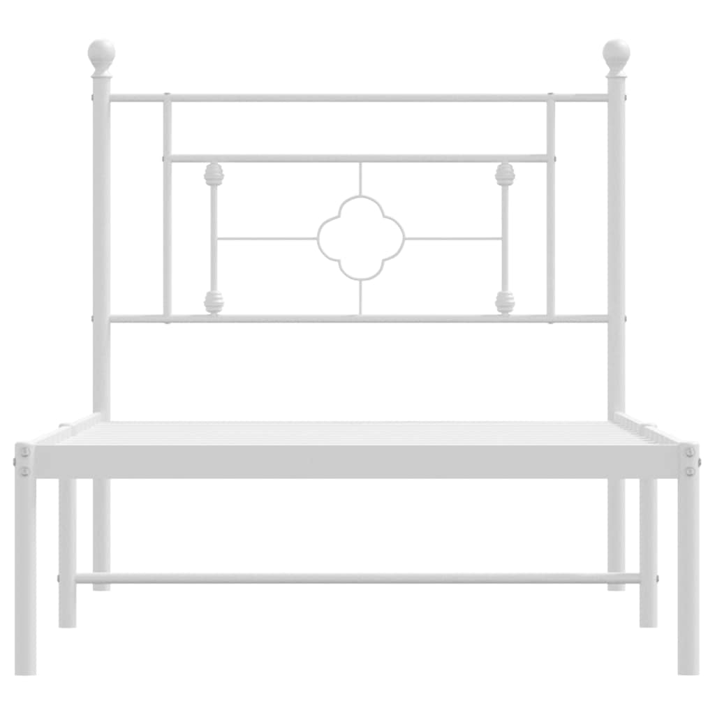 Bedframe met hoofdbord metaal wit 100x200 cm is nu te koop bij PeponiXL, paradijselijk wonen!