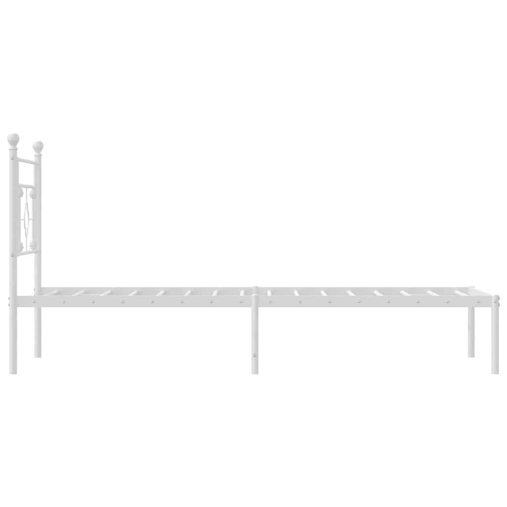 Bedframe met hoofdbord metaal wit 100x200 cm is nu te koop bij PeponiXL, paradijselijk wonen!