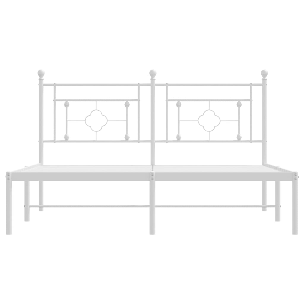 Bedframe met hoofdbord metaal wit 160x200 cm is nu te koop bij PeponiXL, paradijselijk wonen!