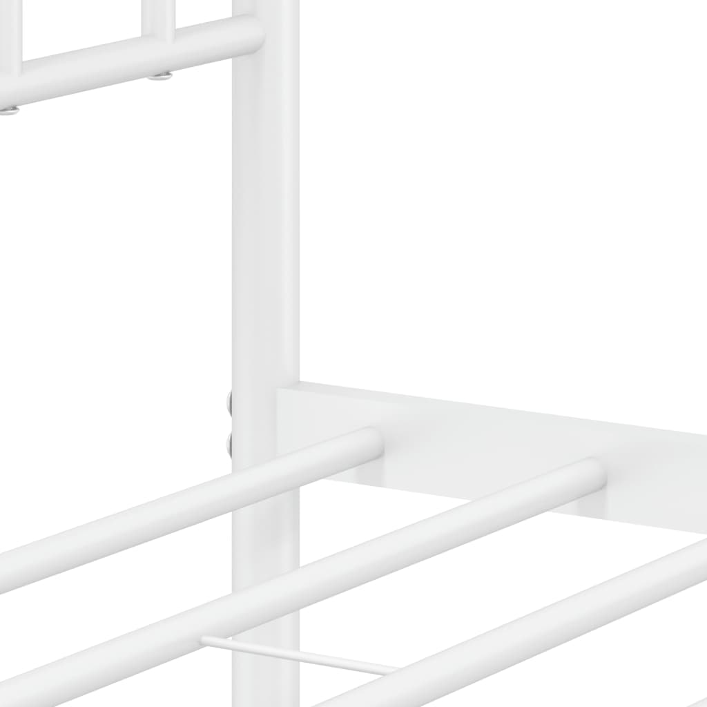 Bedframe met hoofdbord metaal wit 160x200 cm is nu te koop bij PeponiXL, paradijselijk wonen!