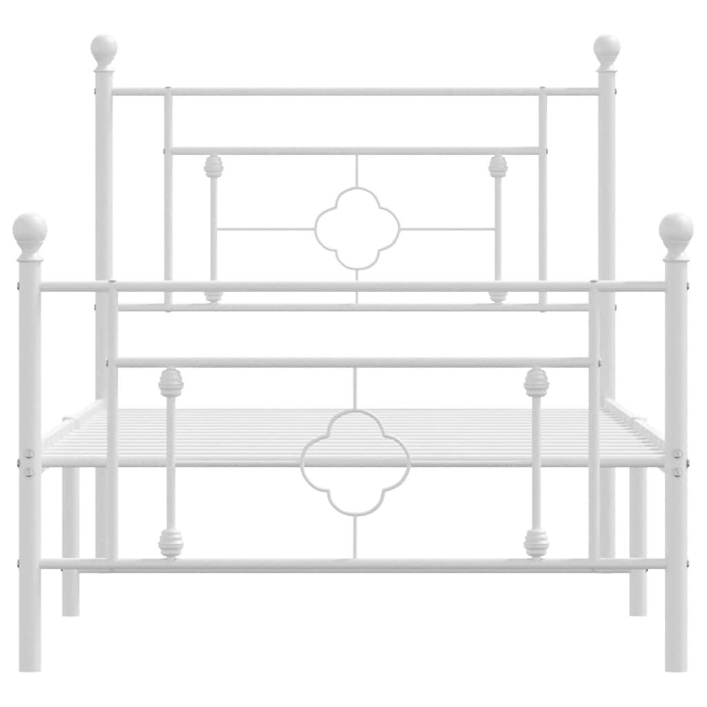 Bedframe met hoofd- en voeteneinde metaal wit 100x200 cm is nu te koop bij PeponiXL, paradijselijk wonen!