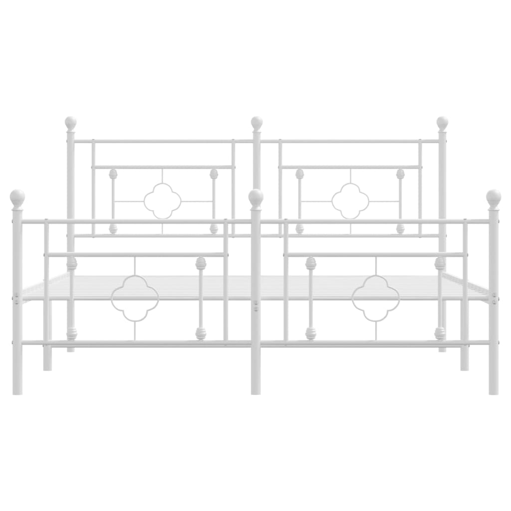 Bedframe met hoofd- en voeteneinde metaal wit 160x200 cm is nu te koop bij PeponiXL, paradijselijk wonen!