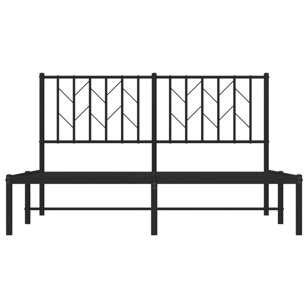 Bedframe met hoofdbord metaal zwart 140x190 cm is nu te koop bij PeponiXL, paradijselijk wonen!