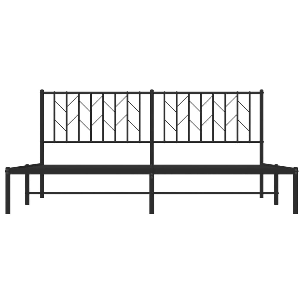 Bedframe met hoofdbord metaal zwart 180x200 cm is nu te koop bij PeponiXL, paradijselijk wonen!