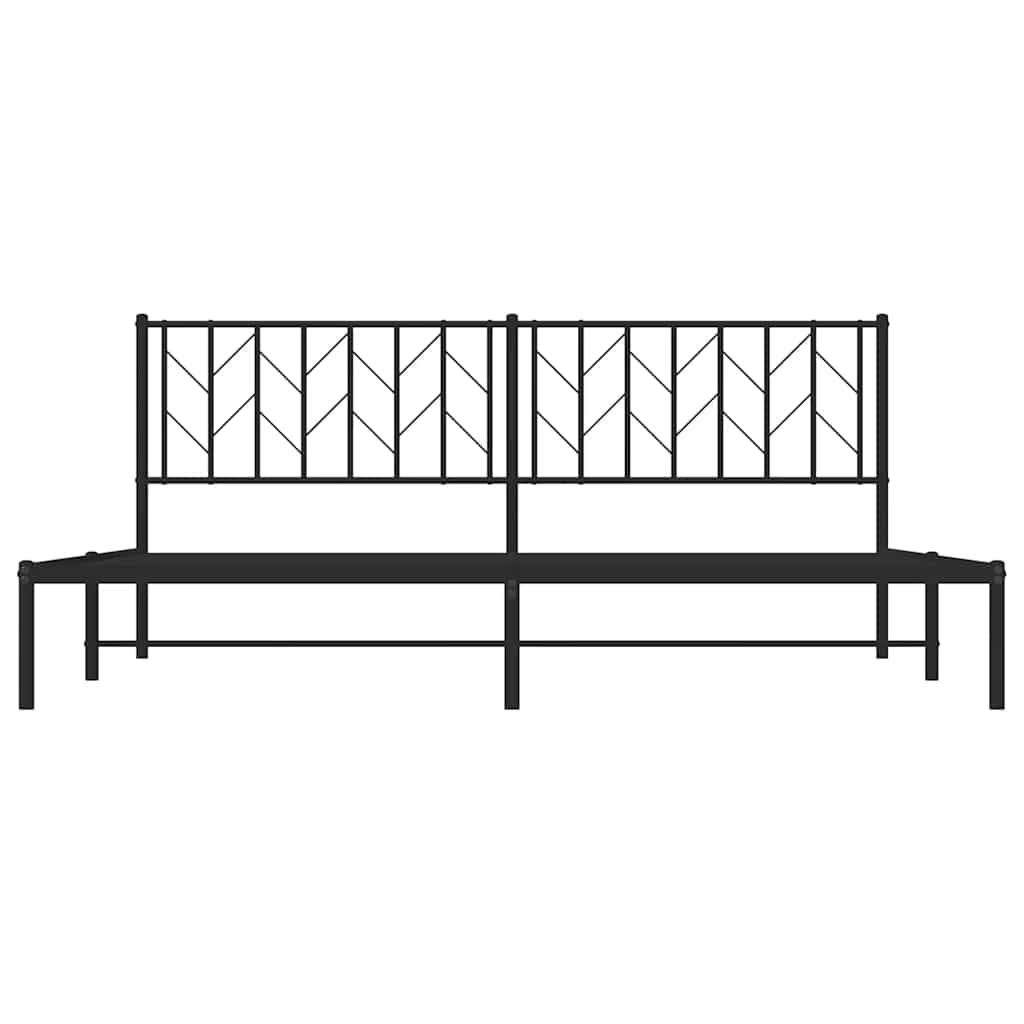 Bedframe met hoofdbord metaal zwart 193x203 cm is nu te koop bij PeponiXL, paradijselijk wonen!