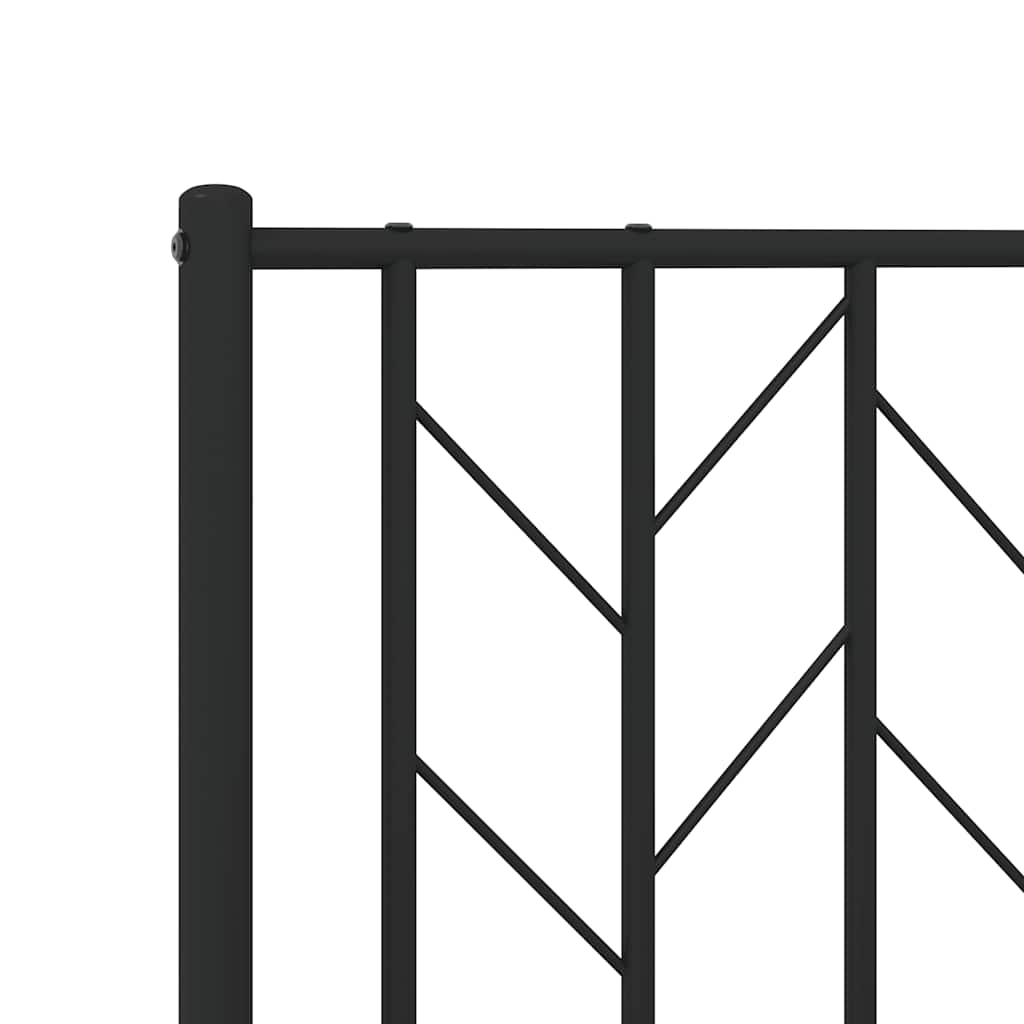 Bedframe met hoofdbord metaal zwart 193x203 cm is nu te koop bij PeponiXL, paradijselijk wonen!