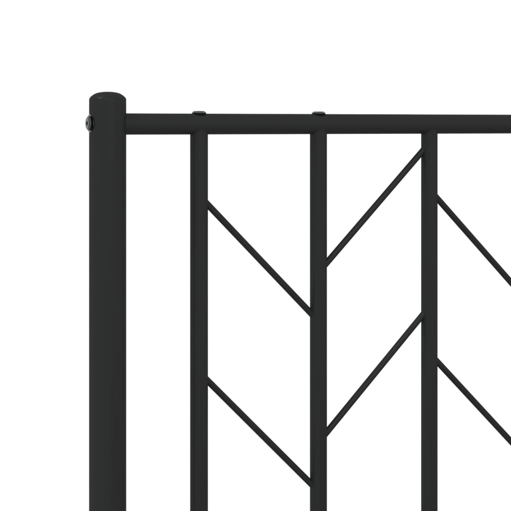 Bedframe met hoofd- en voeteneinde metaal zwart 75x190 cm is nu te koop bij PeponiXL, paradijselijk wonen!