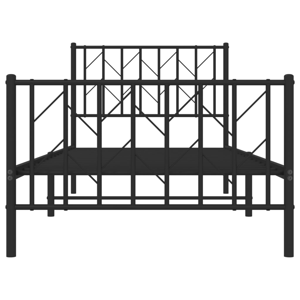 Bedframe met hoofd- en voeteneinde metaal zwart 90x200 cm is nu te koop bij PeponiXL, paradijselijk wonen!