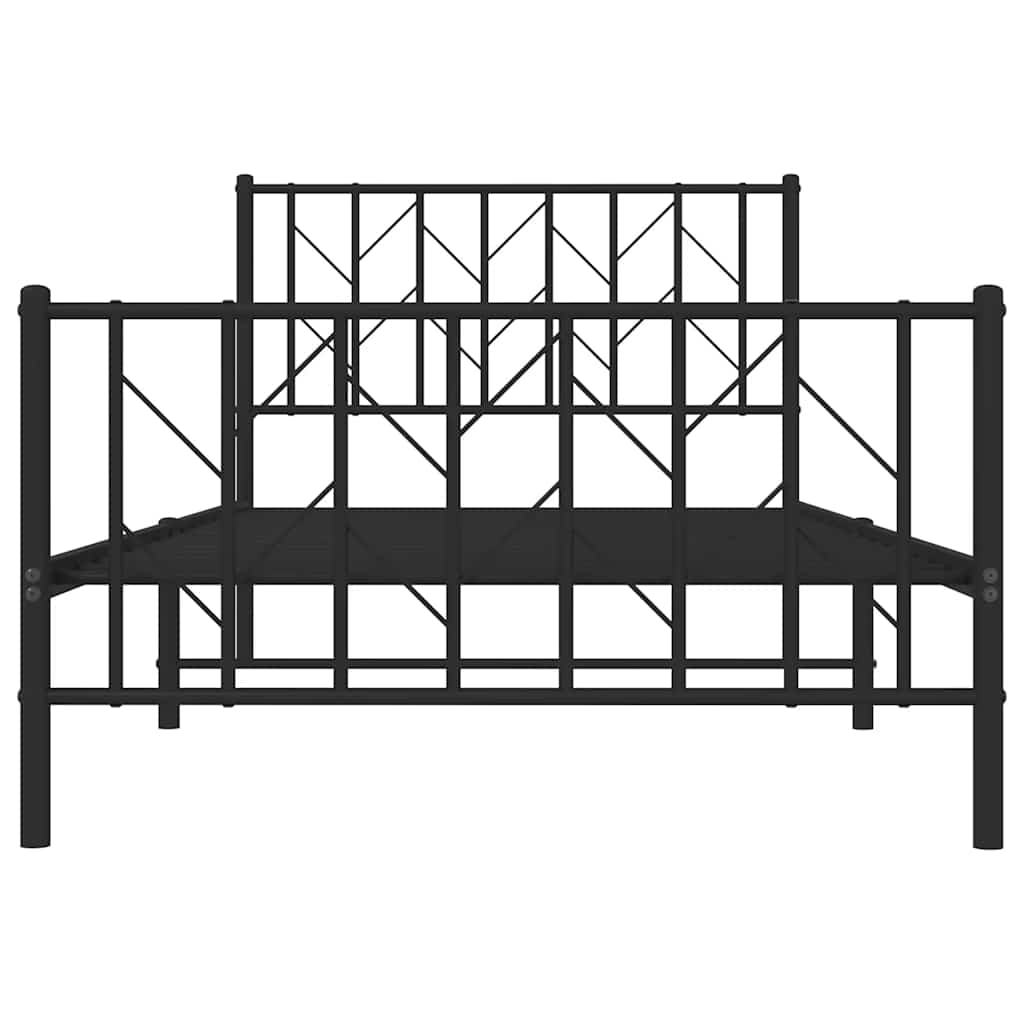 Bedframe met hoofd- en voeteneinde metaal zwart 100x200 cm is nu te koop bij PeponiXL, paradijselijk wonen!