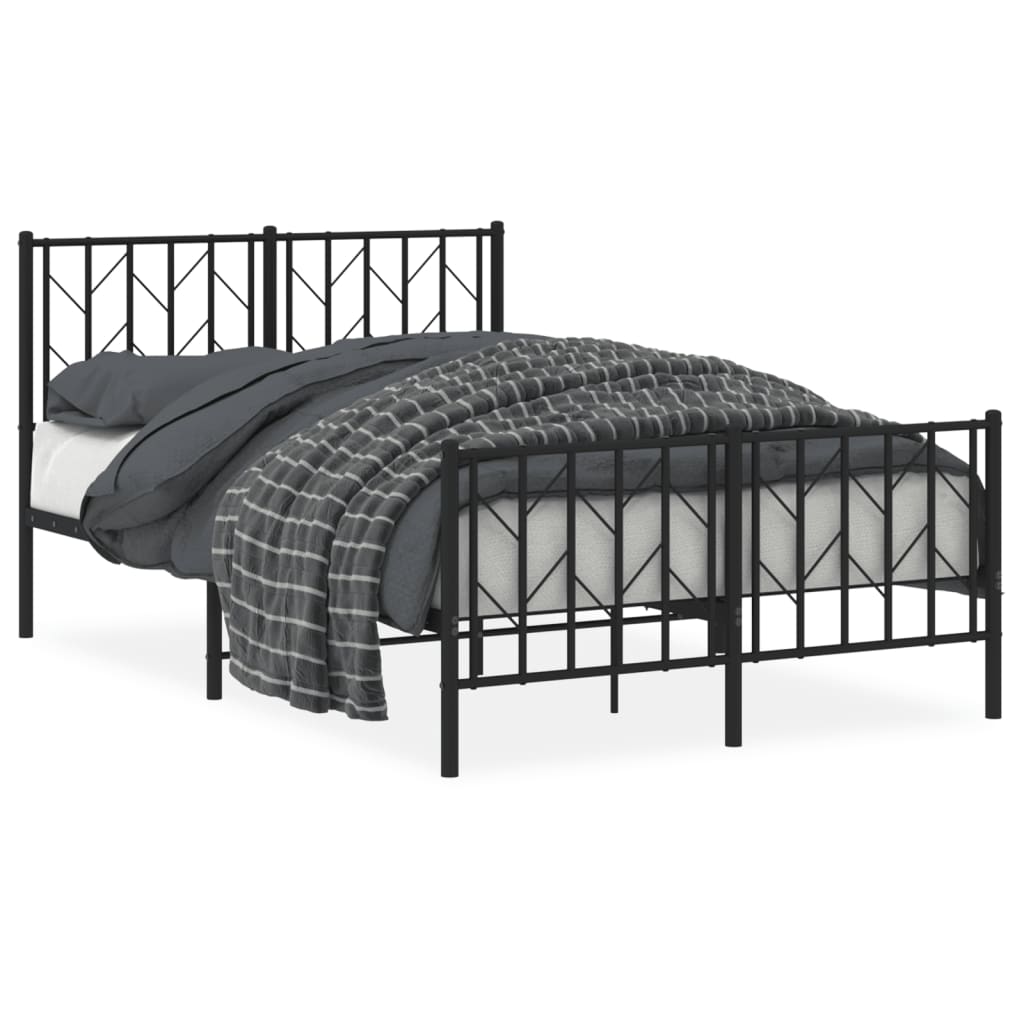 Bedframe met hoofd- en voeteneinde metaal zwart 120x200 cm is nu te koop bij PeponiXL, paradijselijk wonen!
