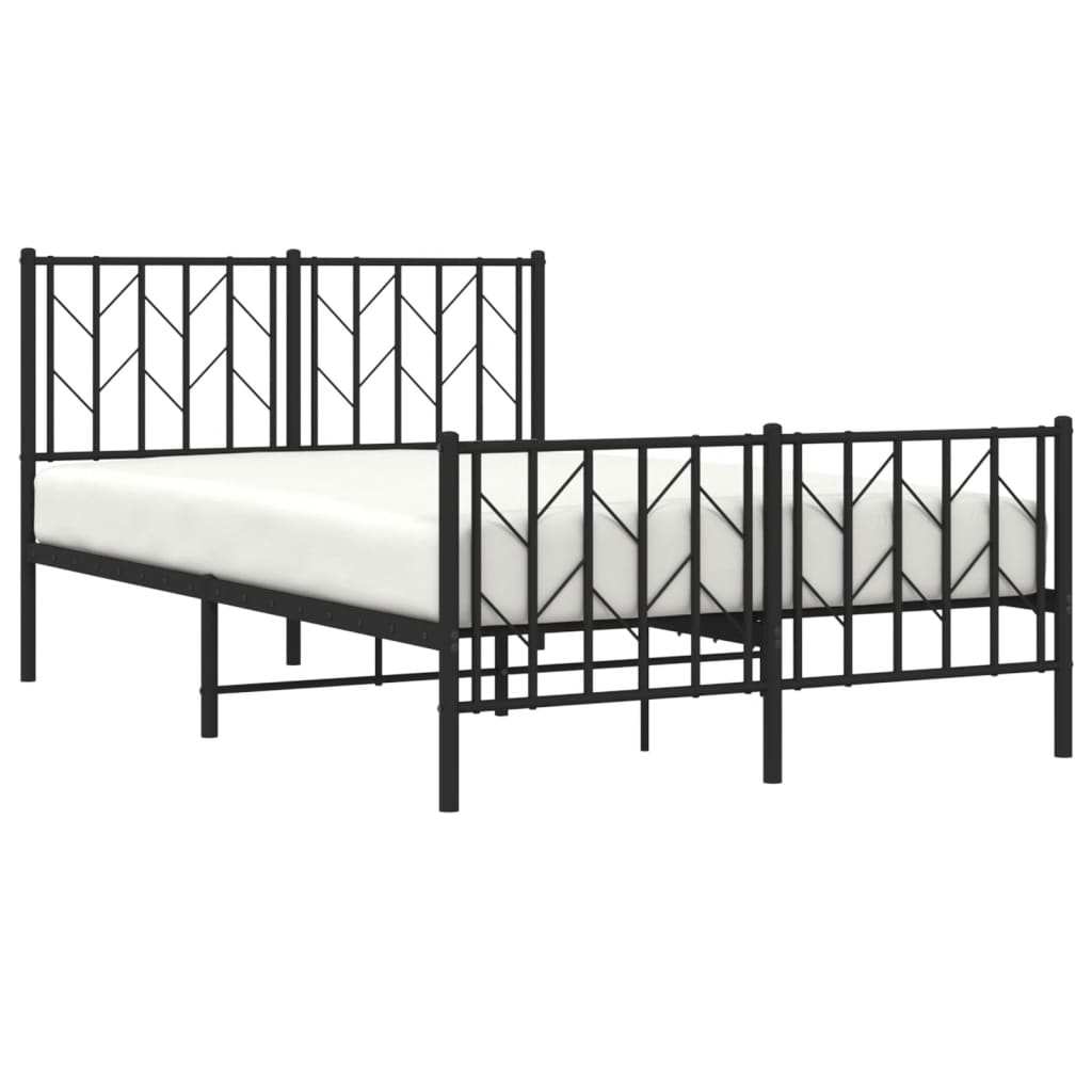 Bedframe met hoofd- en voeteneinde metaal zwart 120x200 cm is nu te koop bij PeponiXL, paradijselijk wonen!