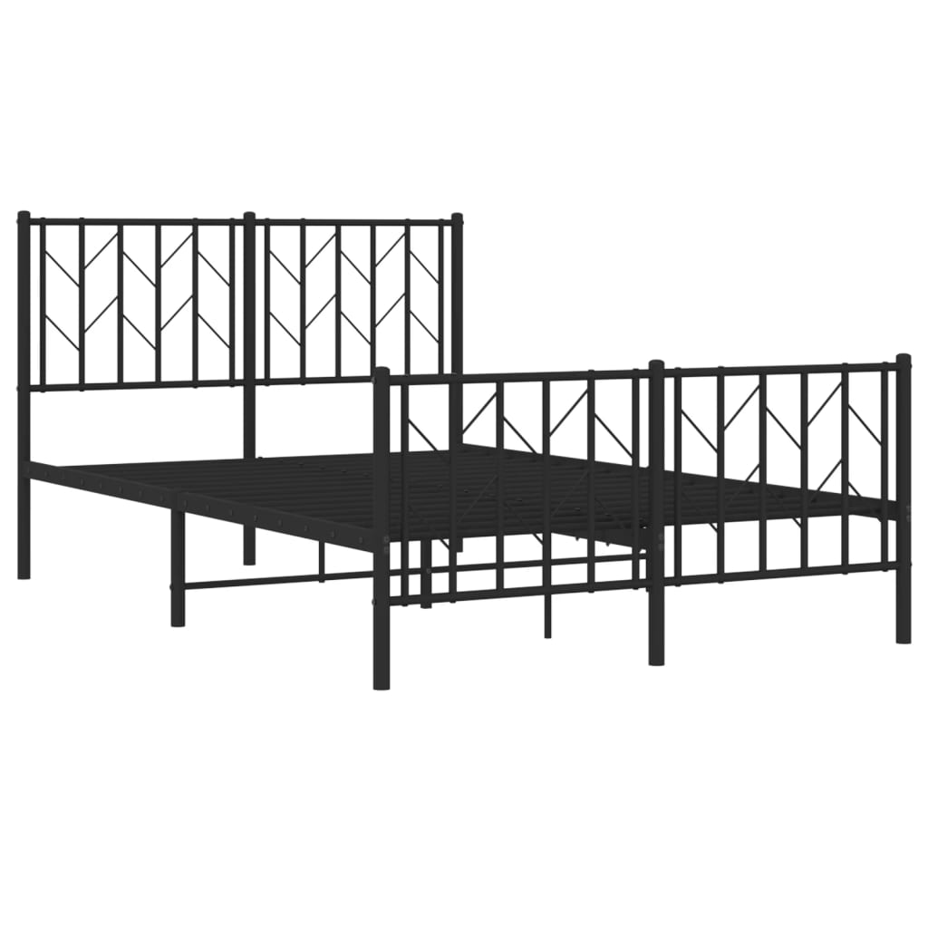Bedframe met hoofd- en voeteneinde metaal zwart 120x200 cm is nu te koop bij PeponiXL, paradijselijk wonen!