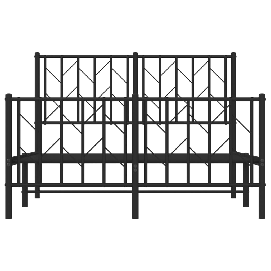 Bedframe met hoofd- en voeteneinde metaal zwart 120x200 cm is nu te koop bij PeponiXL, paradijselijk wonen!