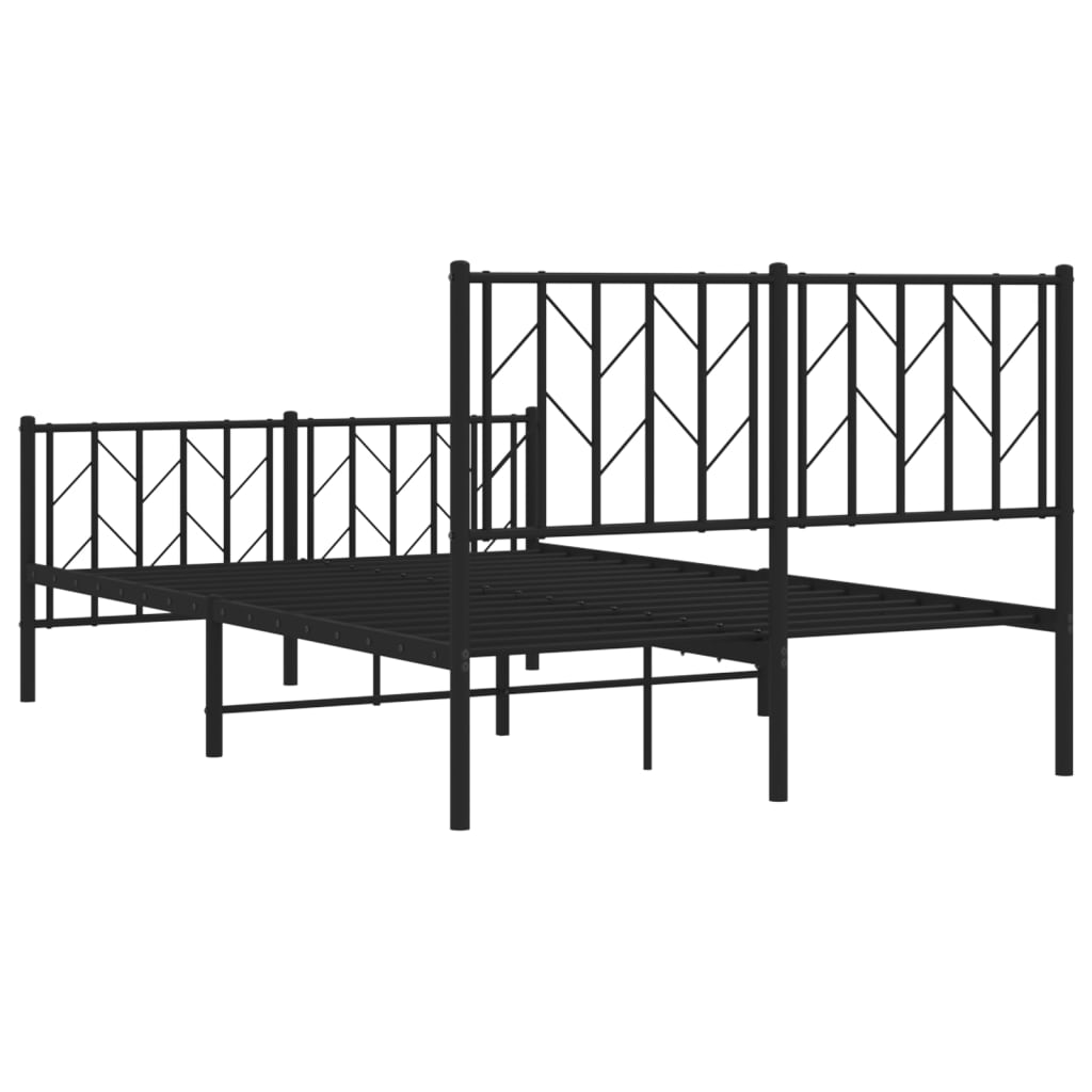Bedframe met hoofd- en voeteneinde metaal zwart 120x200 cm is nu te koop bij PeponiXL, paradijselijk wonen!