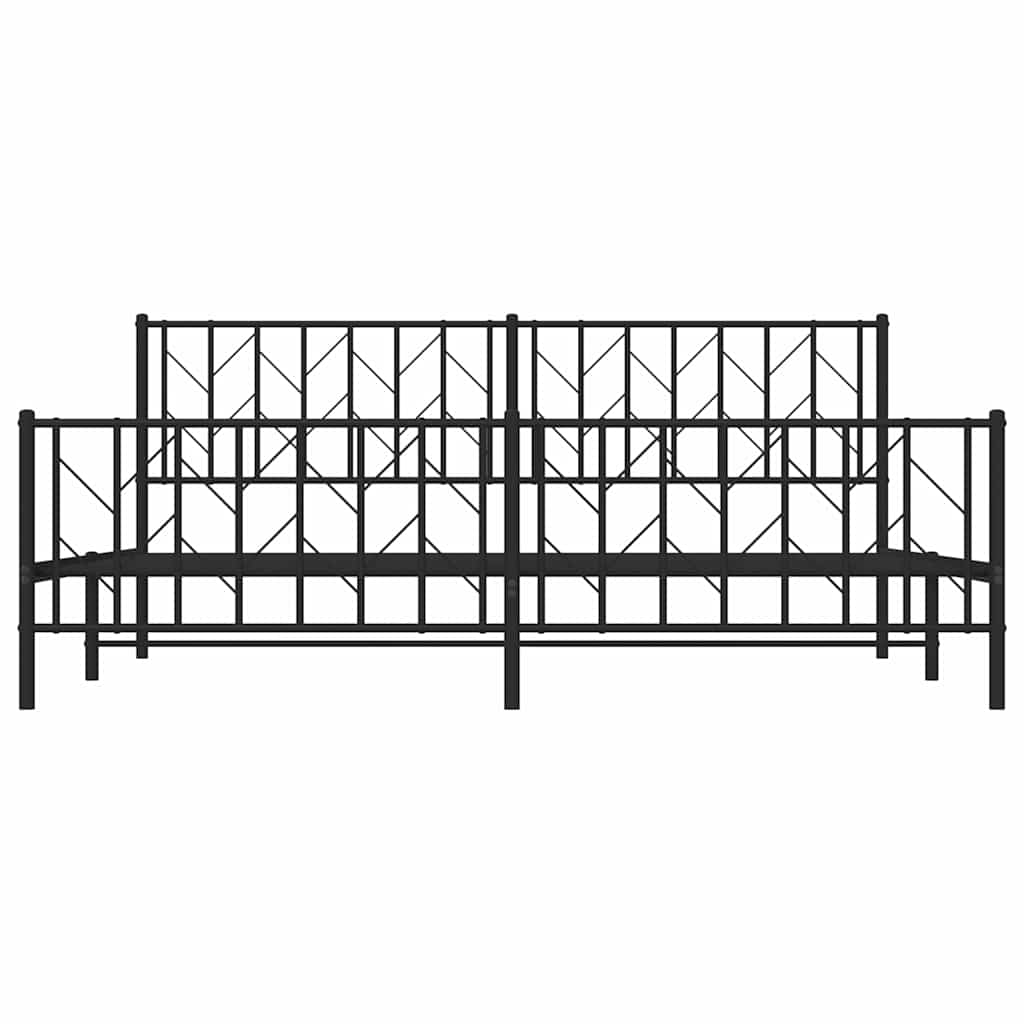 Bedframe met hoofd- en voeteneinde metaal zwart 193x203 cm is nu te koop bij PeponiXL, paradijselijk wonen!