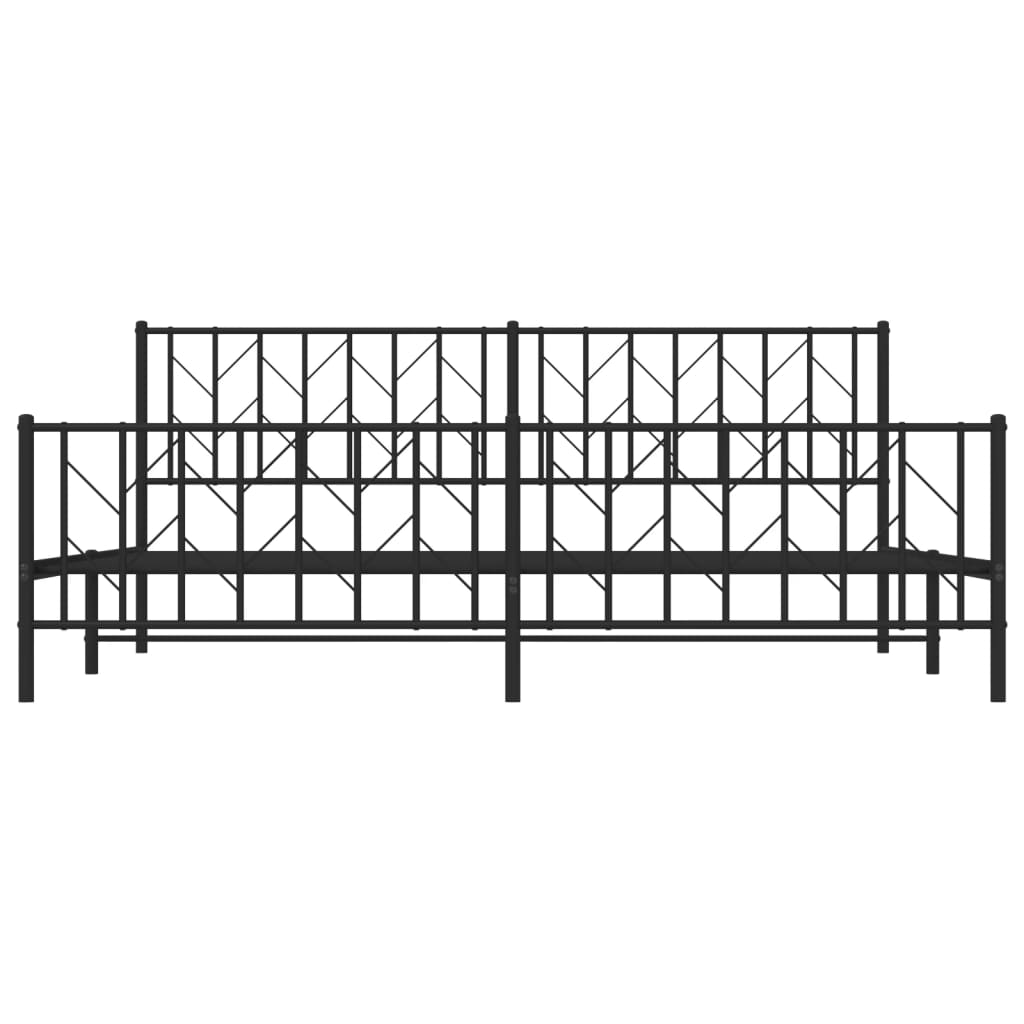 Bedframe met hoofd- en voeteneinde metaal zwart 200x200 cm is nu te koop bij PeponiXL, paradijselijk wonen!