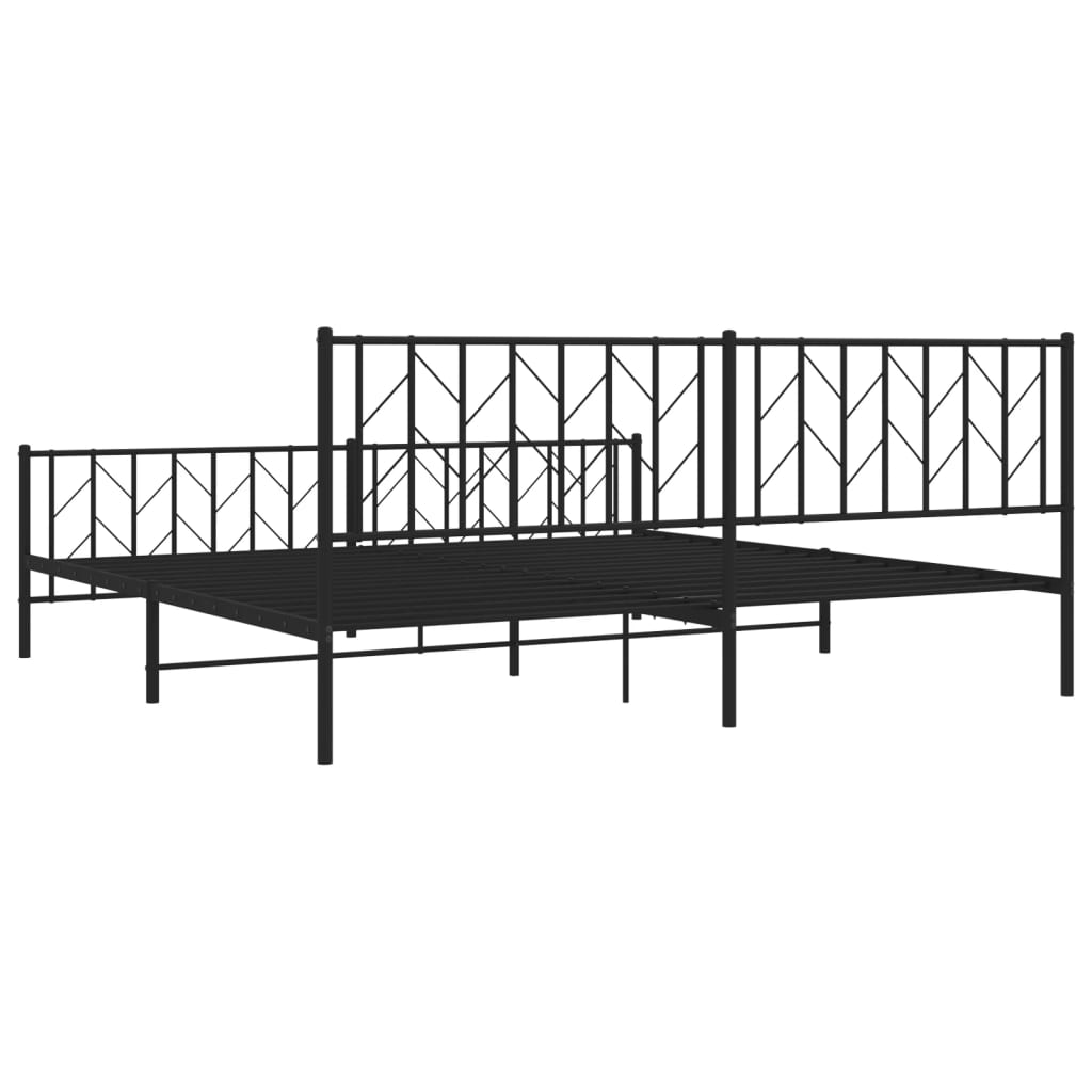 Bedframe met hoofd- en voeteneinde metaal zwart 200x200 cm is nu te koop bij PeponiXL, paradijselijk wonen!