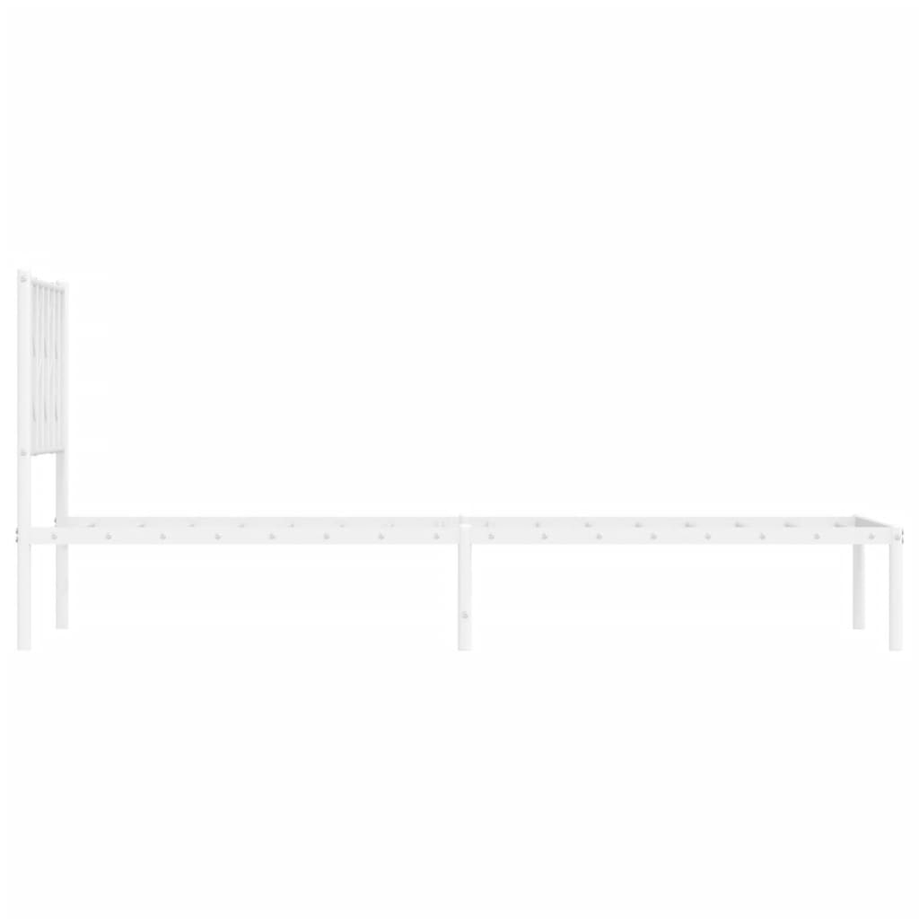 Bedframe met hoofdbord metaal wit 80x200 cm is nu te koop bij PeponiXL, paradijselijk wonen!