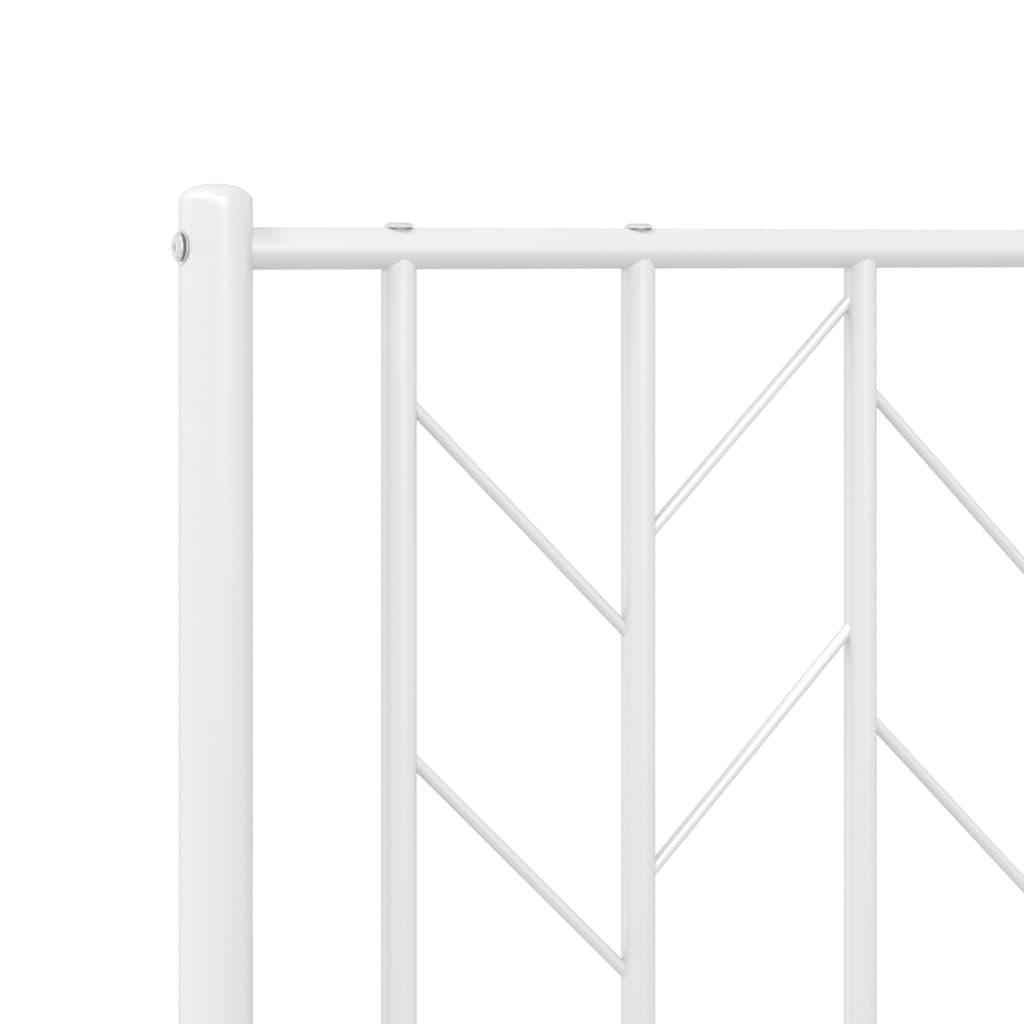 Bedframe met hoofdbord metaal wit 80x200 cm is nu te koop bij PeponiXL, paradijselijk wonen!