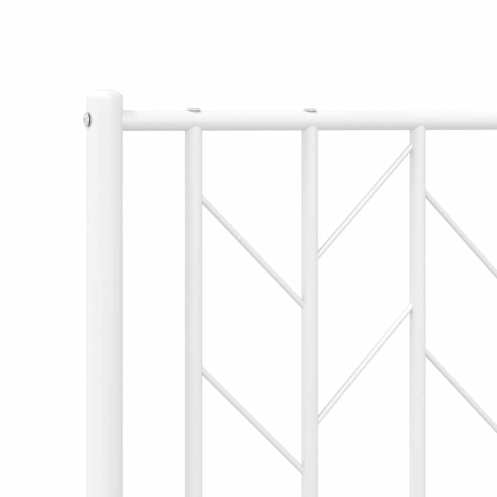 Bedframe met hoofdbord metaal wit 150x200 cm is nu te koop bij PeponiXL, paradijselijk wonen!
