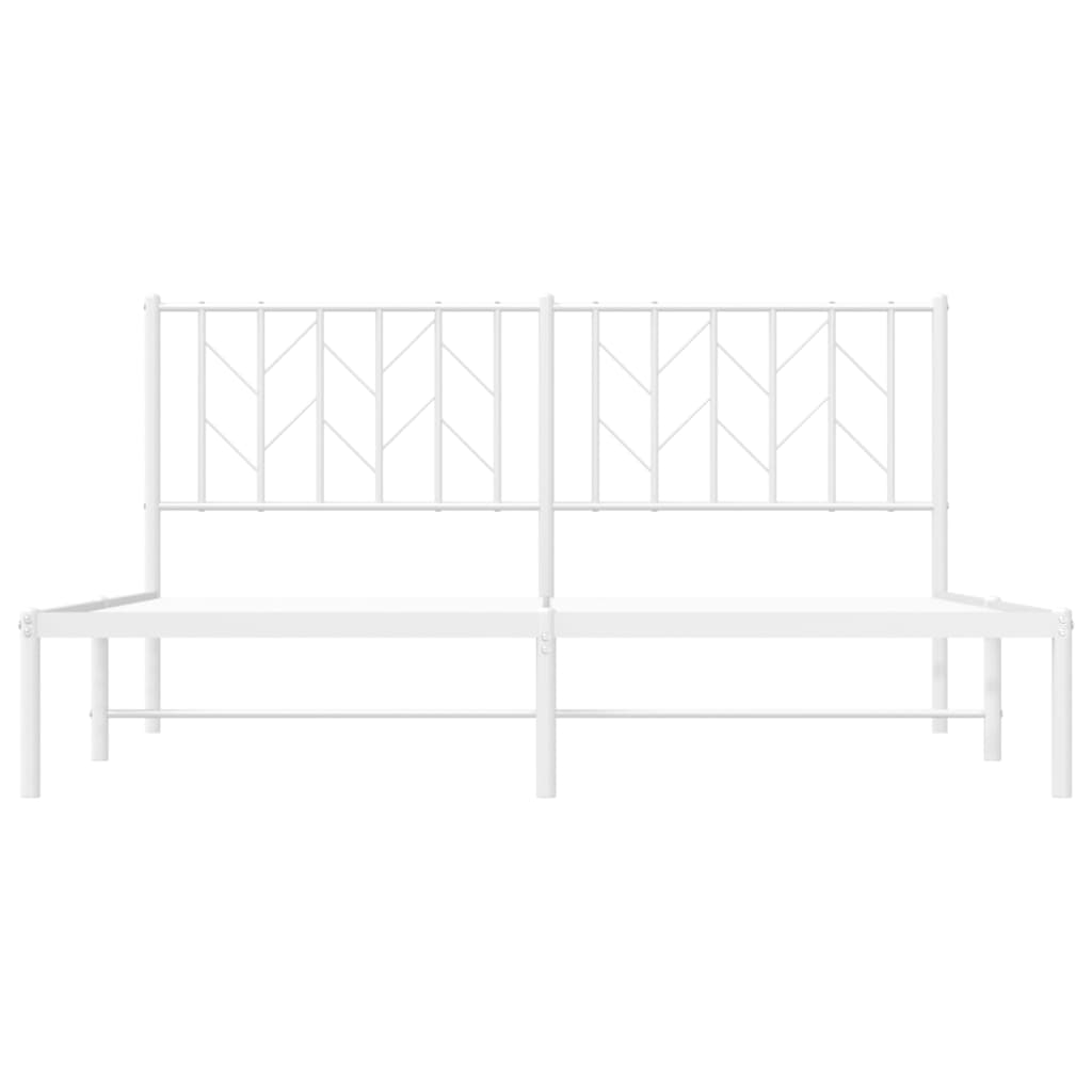 Bedframe met hoofdbord metaal wit 160x200 cm is nu te koop bij PeponiXL, paradijselijk wonen!