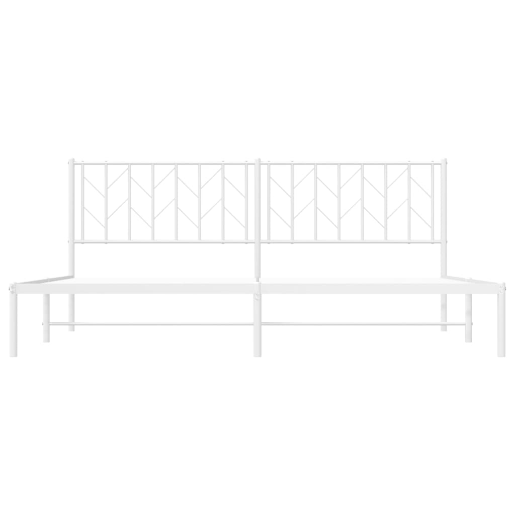 Bedframe met hoofdbord metaal wit 193x203 cm is nu te koop bij PeponiXL, paradijselijk wonen!