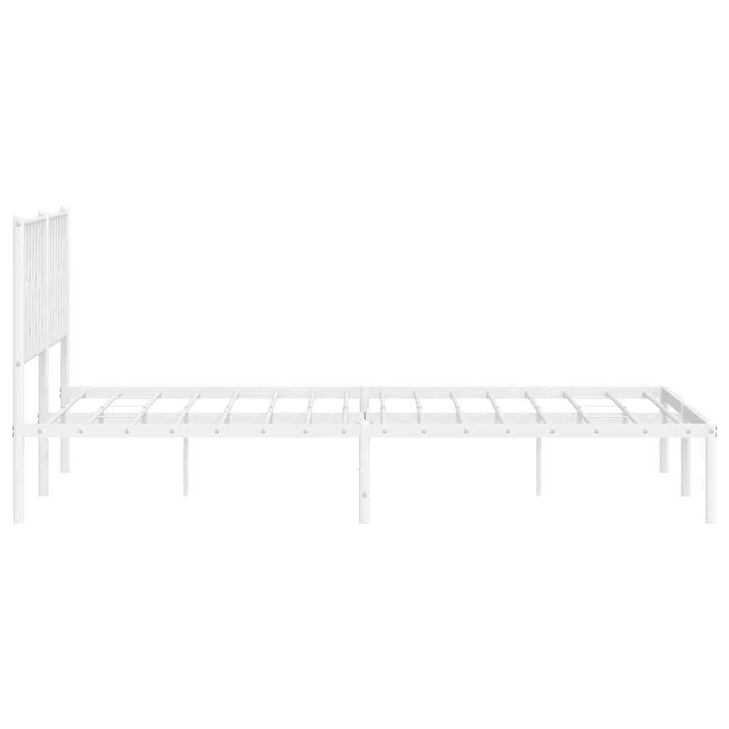 Bedframe met hoofdbord metaal wit 193x203 cm is nu te koop bij PeponiXL, paradijselijk wonen!