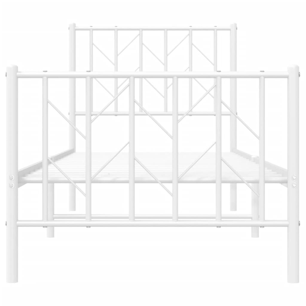 Bedframe met hoofd- en voeteneinde metaal wit 75x190 cm is nu te koop bij PeponiXL, paradijselijk wonen!